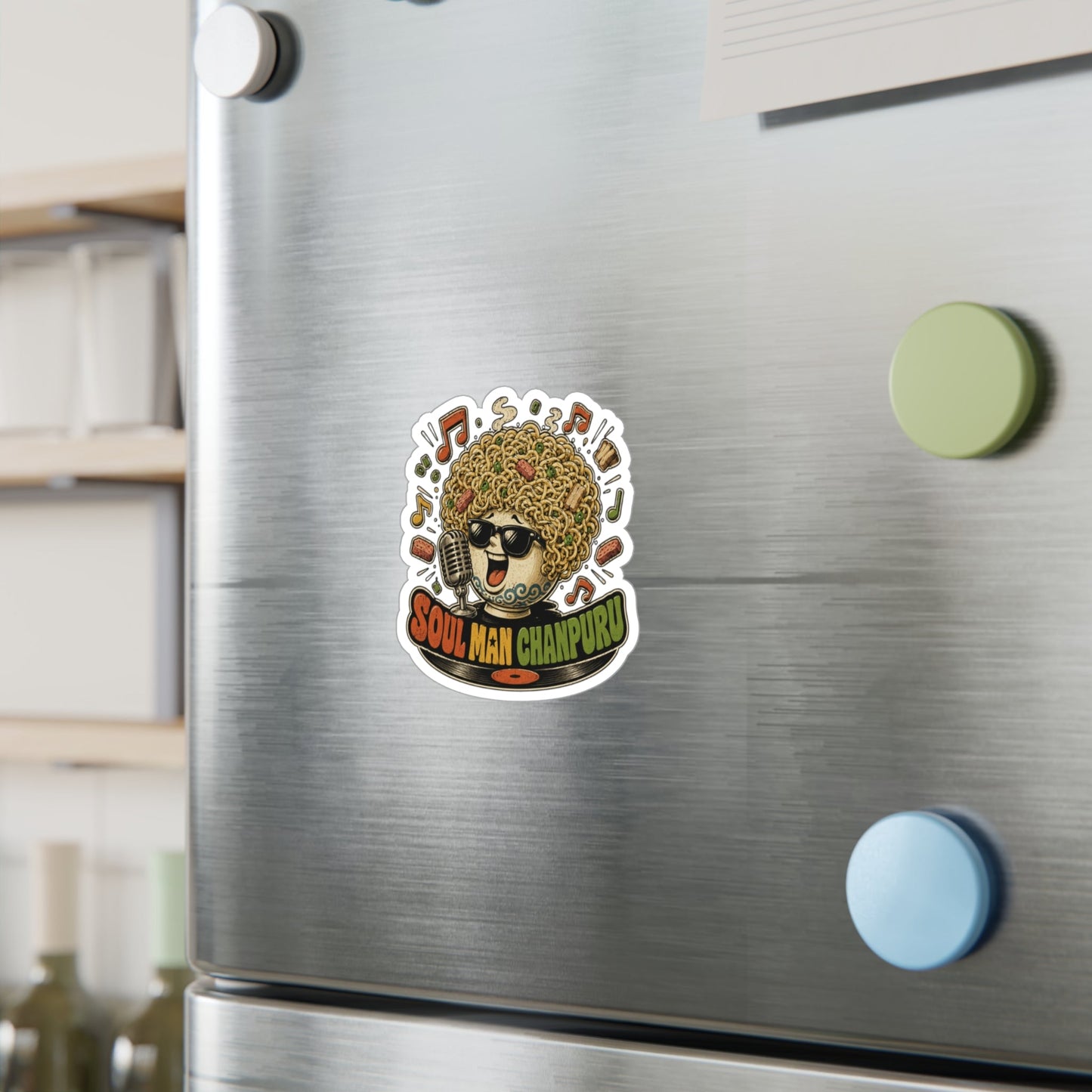 Kiss-Cut Vinyl Decal — "Soul Man Chanpuru" Retro Music Sticker - BLUE HABU合同会社　
