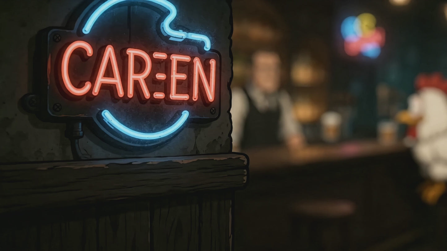 Tori Eyes walks up to a bar counter and orders a beer.